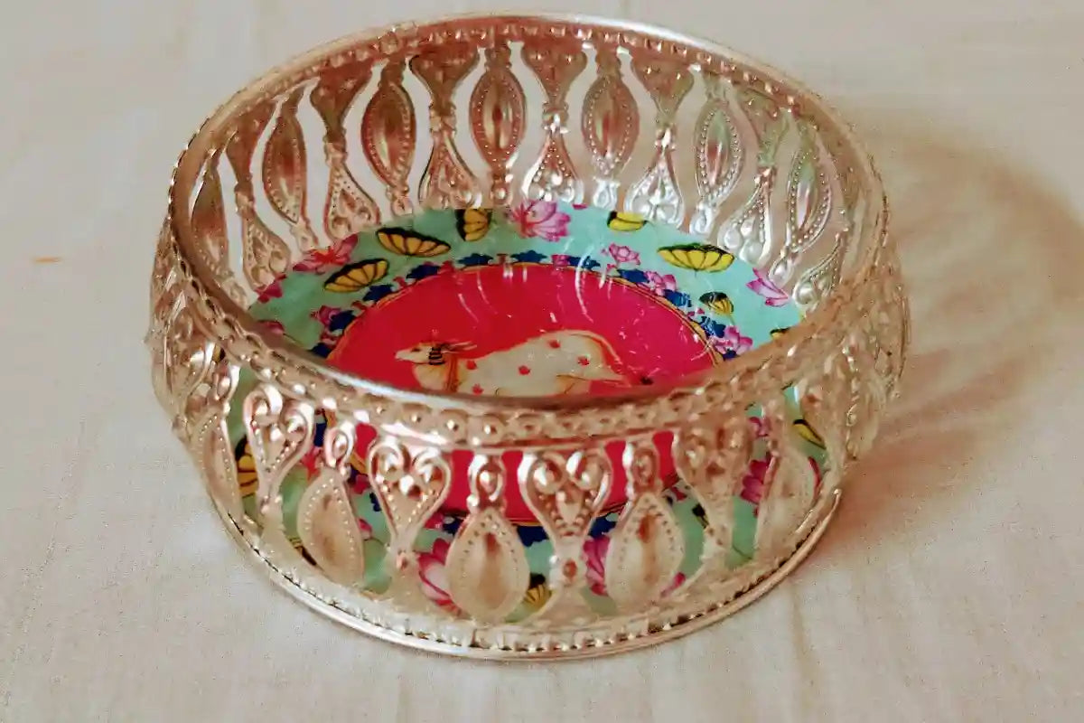 German Silver Pichwai Tray