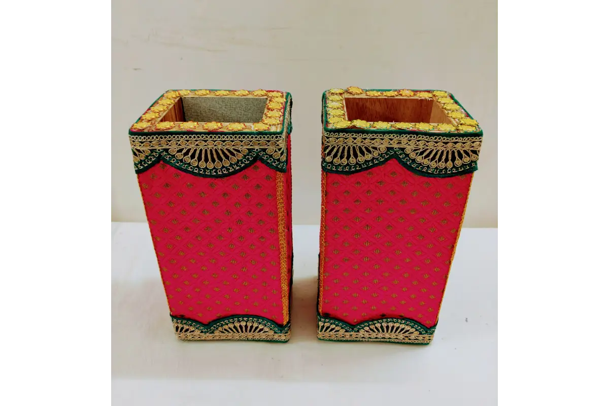 Handmade Wooden Decorated Banana Tree Stands for Pooja