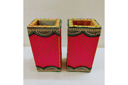 Handmade Wooden Decorated Banana Tree Stands for Pooja