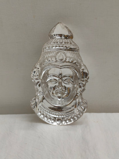 German Silver Goddess Gowri Face for Puja & Festivals (Ammavaru Mukham)