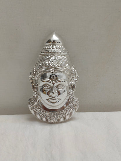German Silver Goddess Gowri Face for Puja & Festivals (Ammavaru Mukham)