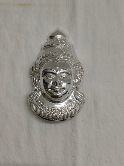 German Silver Goddess Gowri Face for Puja & Festivals (Ammavaru Mukham)