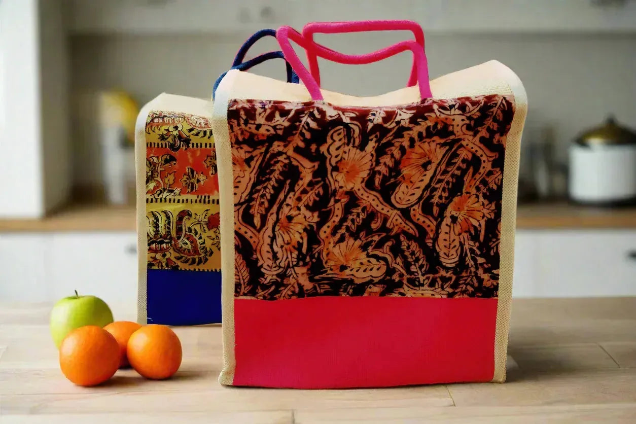 Jute Kalamkari Bag - Puja Celebrations