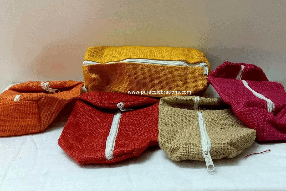 Multicolour Jute Pencil Pouch
