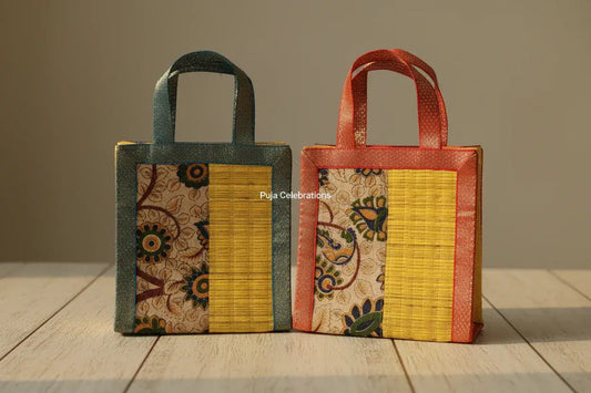 Kalamkari Korai Mat Bag - Puja Celebrations