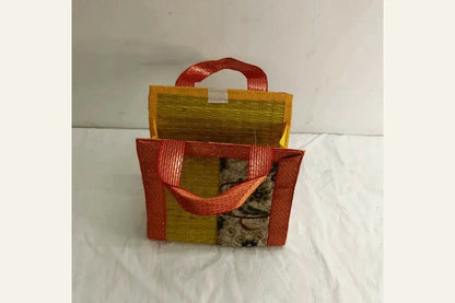 Handmade Kalamkari korai mat bag – perfect for Navaratri golu return gifts