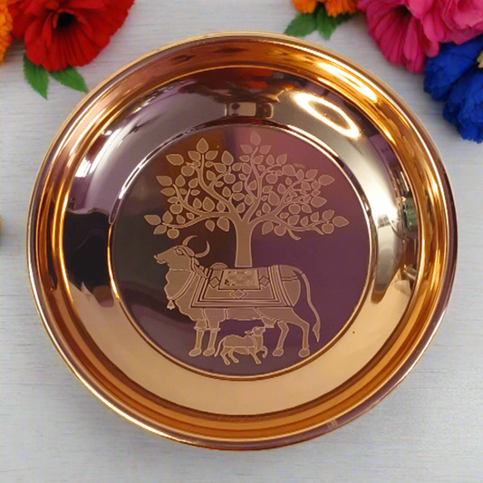 Kamadhenu Design Plate- Copper