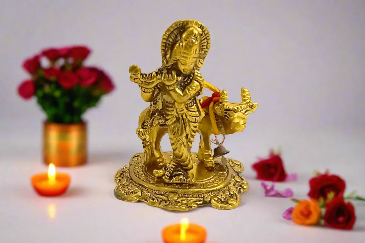 Krishna with Cow - Puja Celebrations