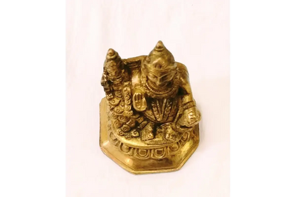 Small Brass Lakshmi Kubera Idol for Home Office and Business Decor