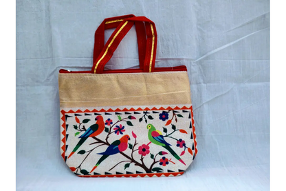 Ladies Embroidered Fabric Handbag - Return gift for housewarming