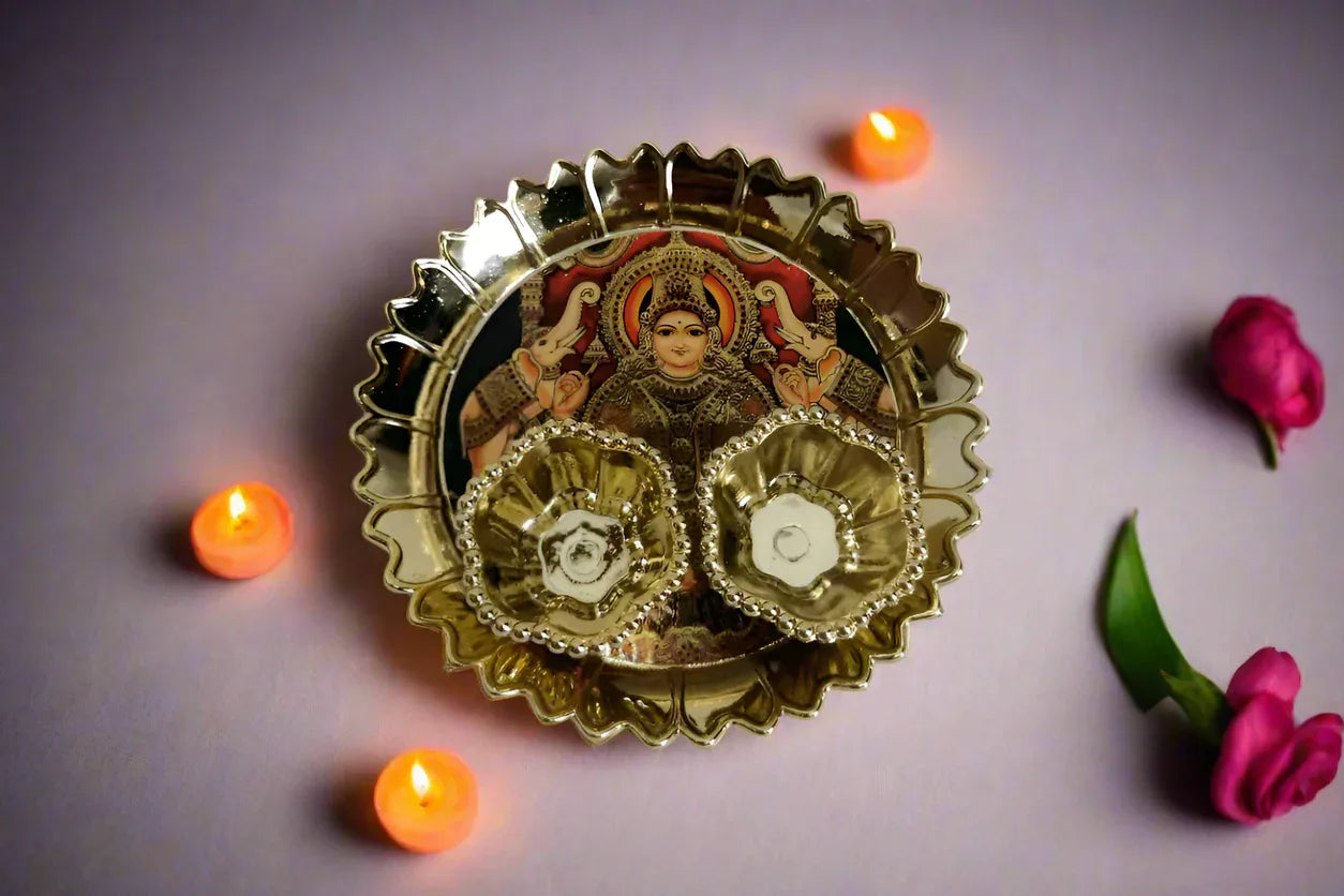 Lakshmi Haldi Kumkum Platter - Puja Celebrations
