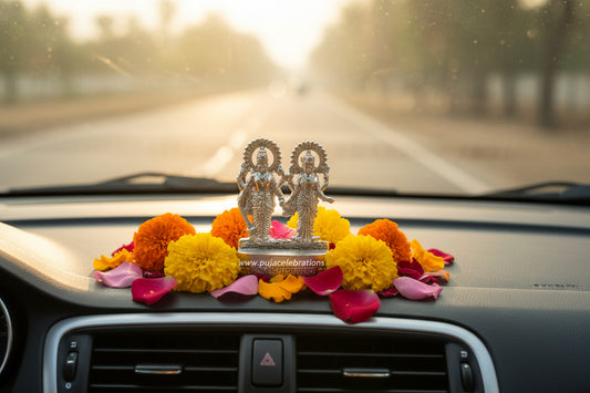 Lakshmi Narayana Standee Silver - Puja Celebrations