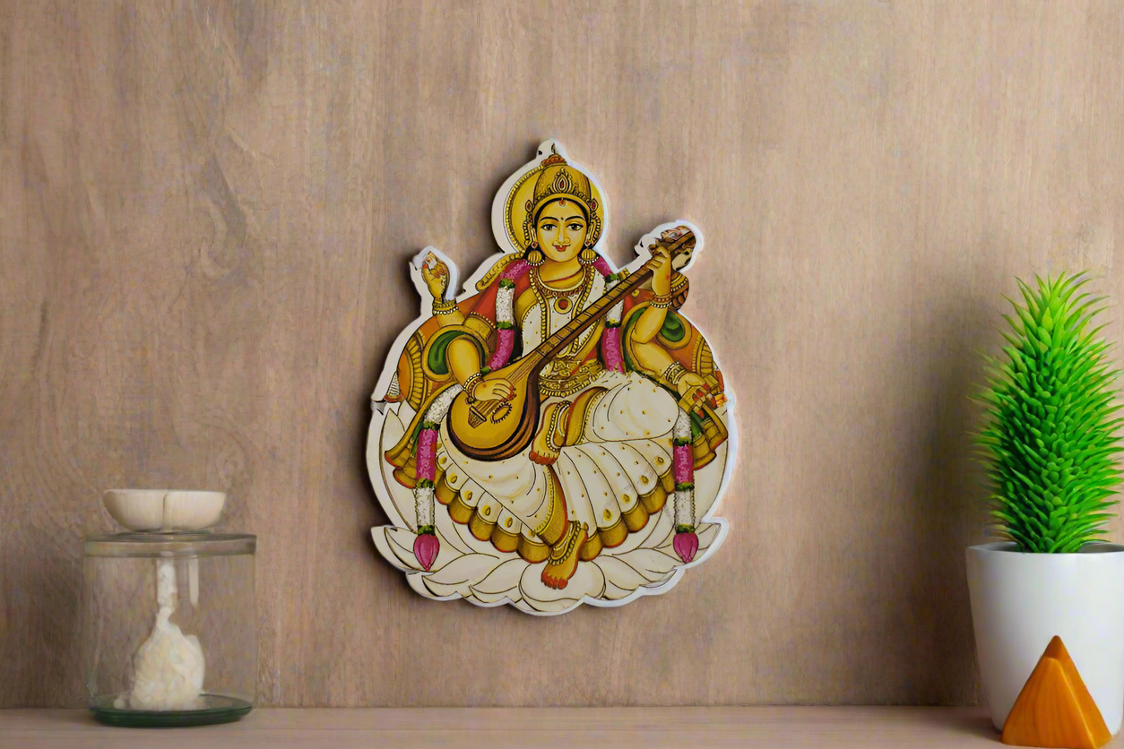 MDF God Magnet - Saraswathi