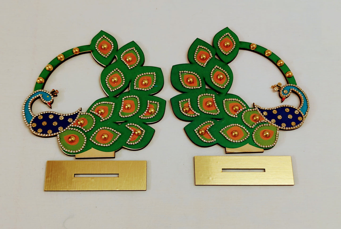 MDF Peacock Stand for Golu Plate Decor