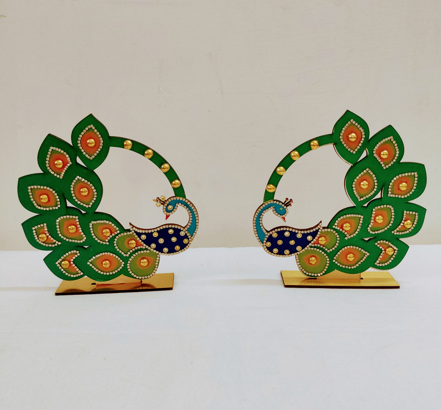 Peacock Plate Decoration for Navaratri Puja