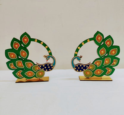 Peacock Plate Decoration for Navaratri Puja