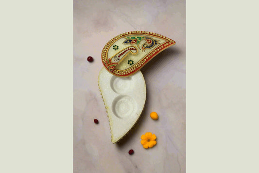 Marble Kumkum Mango Shape