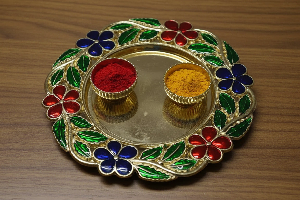 Wedding return gift meenakari plate