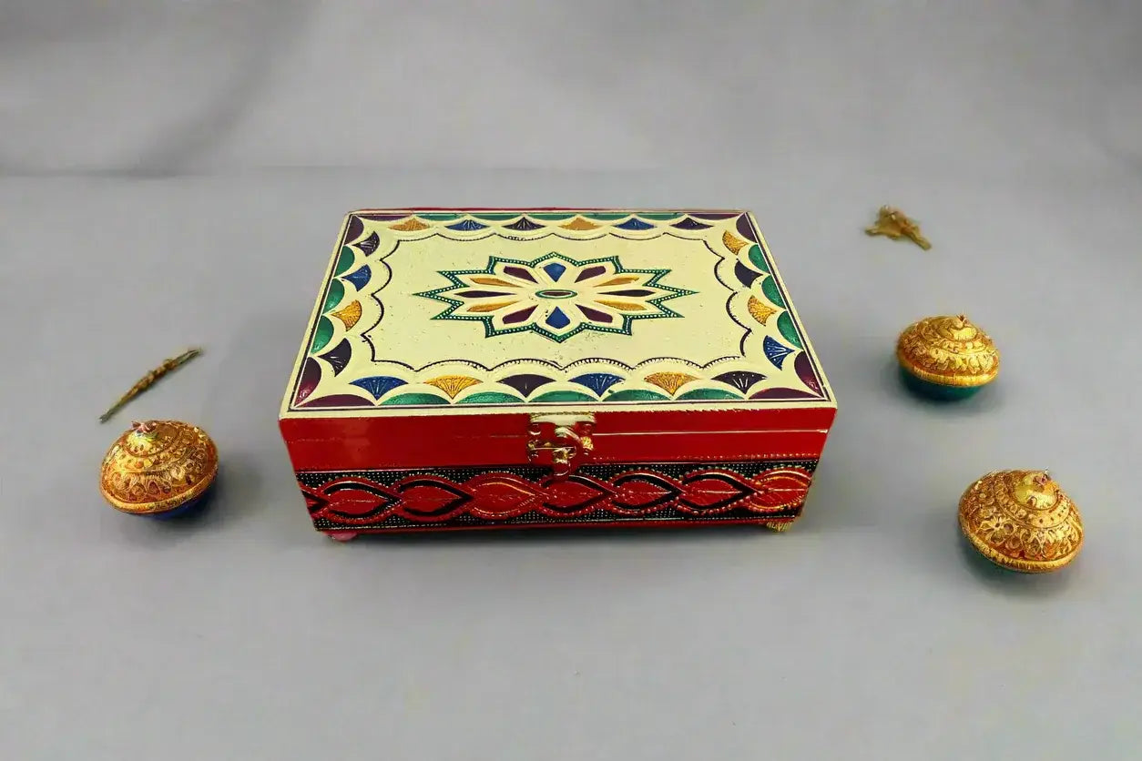 Peacock Design Box - Puja Celebrations