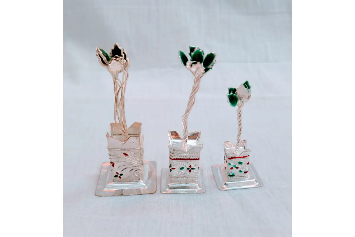 Meenakari Silver Tulsi Plant - Tambulam Gifts Online