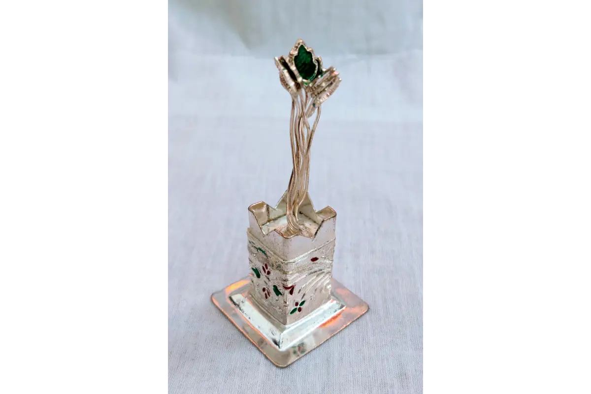 Meenakari Silver Tulsi Plant - Griha Pravesh return gift