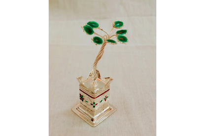 Meenakari Silver Tulsi Plant - 60 th year Anniversariesh return gift