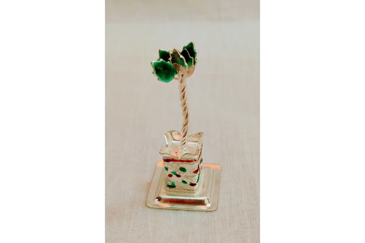 Meenakari Silver Tulsi Plant -Godh Bharai return gift