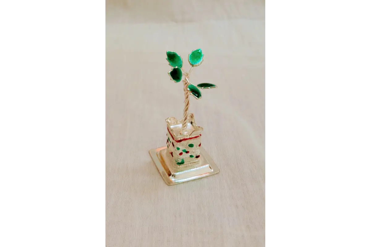 Meenakari Silver Tulsi Plant -  Favor gifts for Upanayanam gift