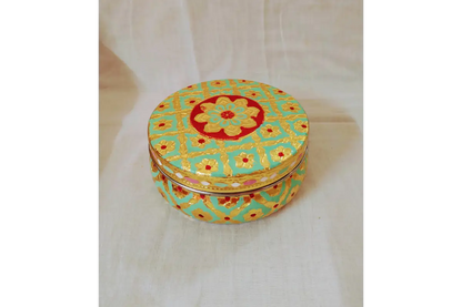 Meenakari Steel Box - Pelli Return Gifts