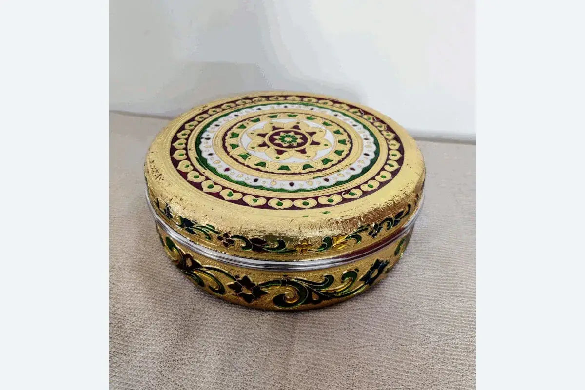 Festival Meenakari Steel Box for Navaratri & Varalakshmi Puja