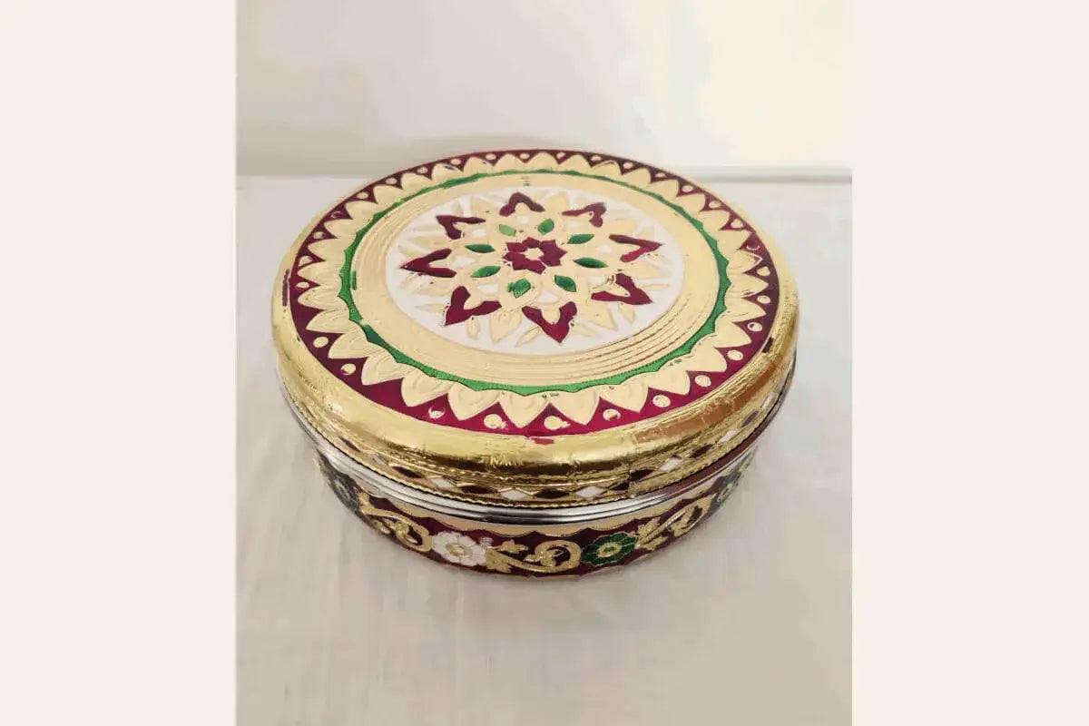 Meenakari Steel Box Container”, “Dry Fruit Gift Box