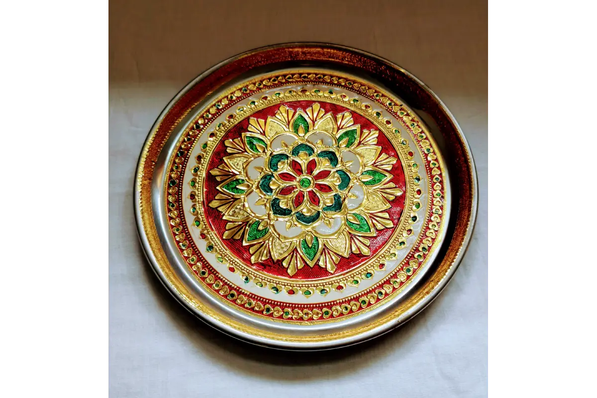 Meenakari_Steel_Plate - Return Gift For  Wedding