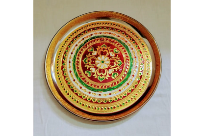 Meenakari_Steel_Plate - Return Gift For Navratri 
