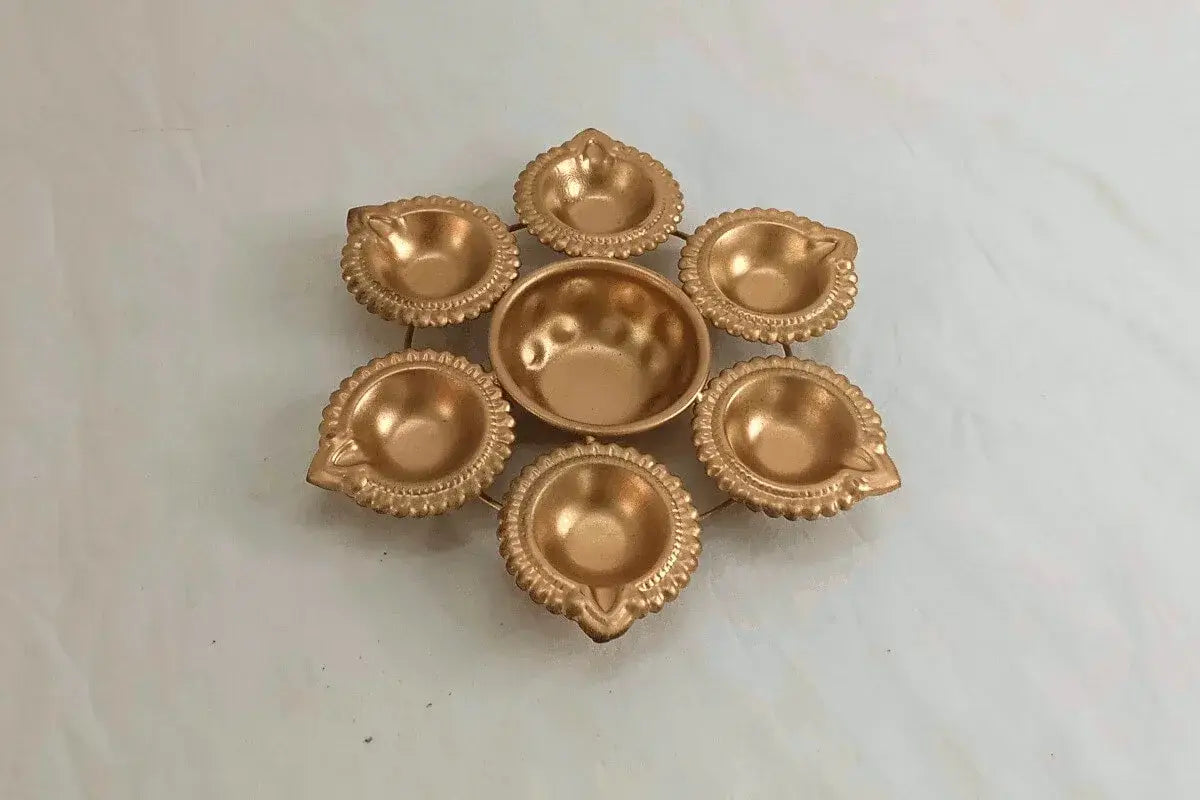 Decorative Uruli Bowl with Flowers and Diyas