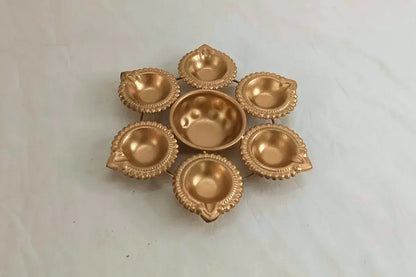 Decorative Uruli Bowl with Flowers and Diyas