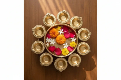 Indian Wedding Centerpiece – Brass Diya Uruli