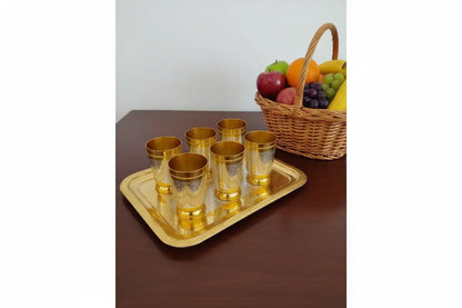 Silver-plated glass gift set close-up