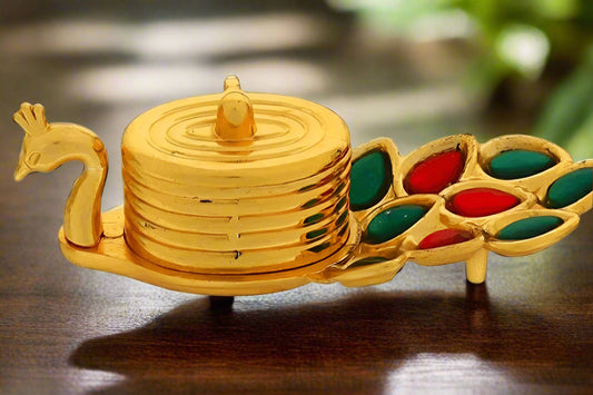 Metal New Peacock Kumkum