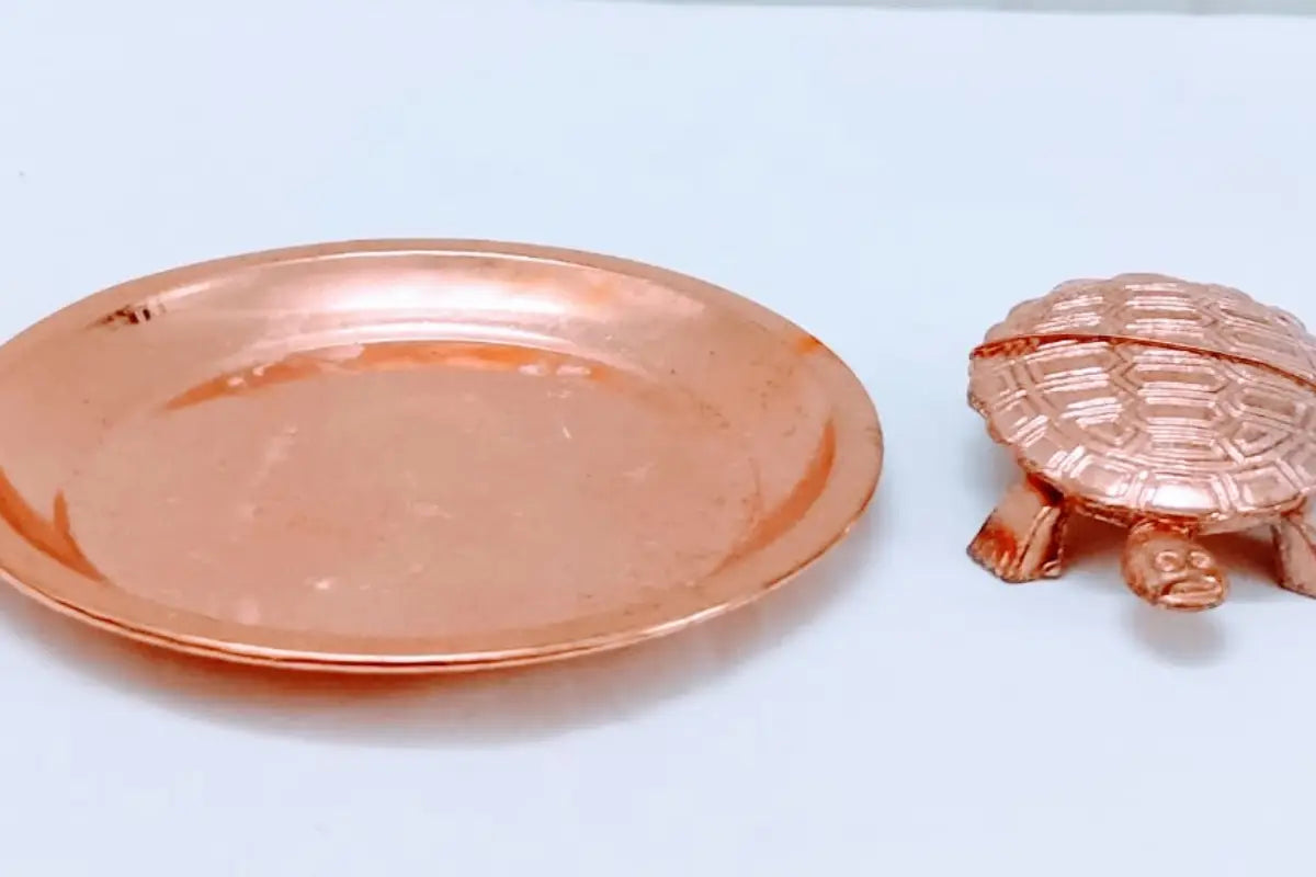 Copper polished vastu turtle for north direction