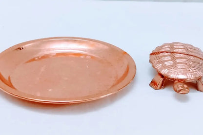 Copper polished vastu turtle for north direction