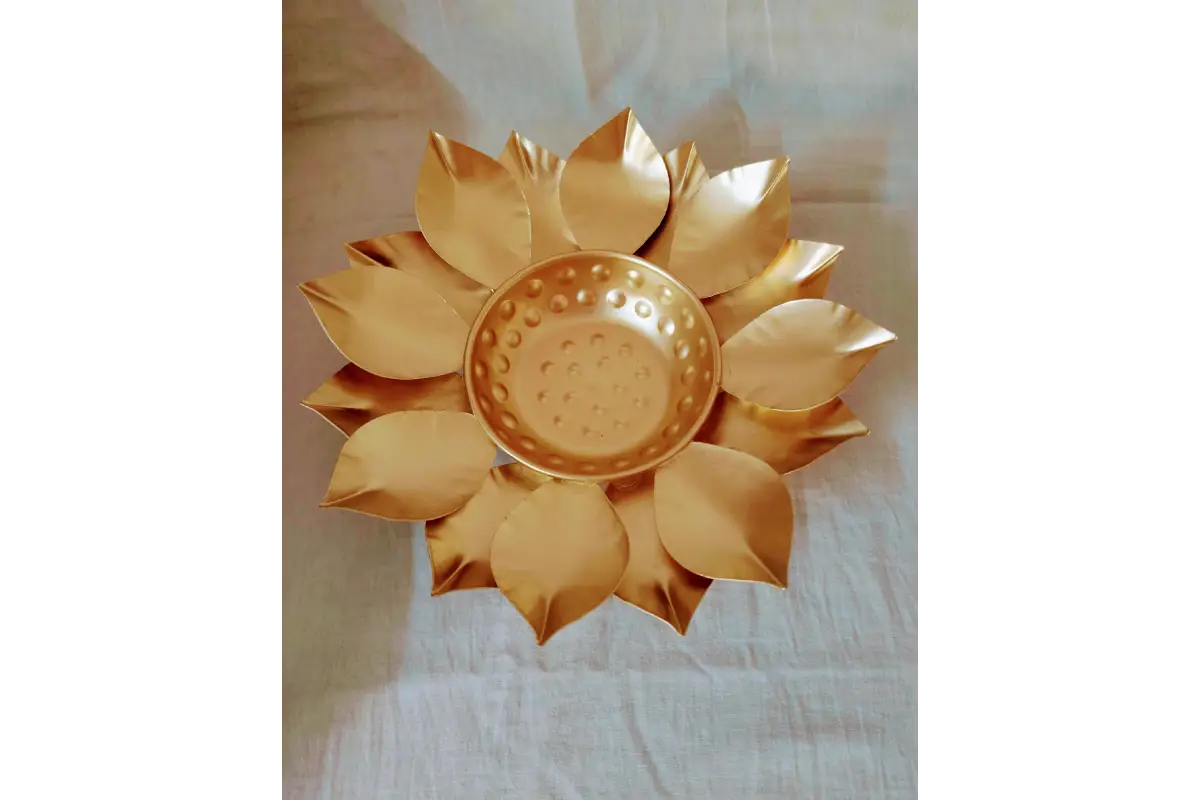 Temple Décor Metal Diya Uruli Bowl