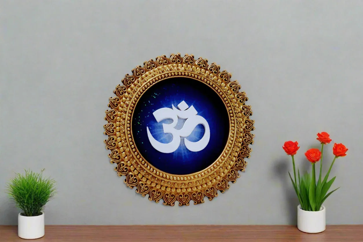 OM Polyresine Wall Hanging - Puja Celebrations