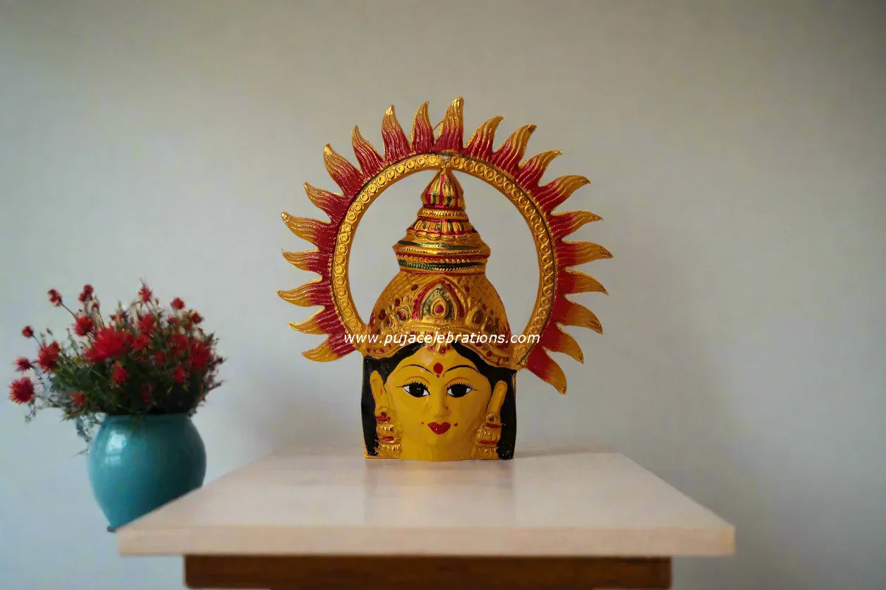 Varalakshmi Devi Amman Yellow Face Mukhvada - Puja Celebrations