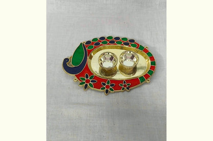 Single Peacock Kumkum Cups - Puja Celebrations