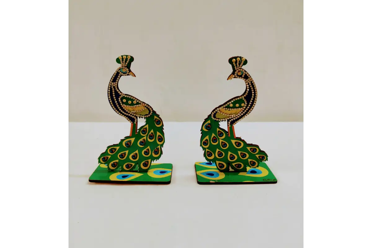 Handcrafted MDF Peacock Plate Decor India