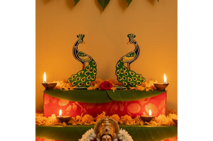 Premium MDF Peacock Golu Stand Decor – Puja Celebrations India