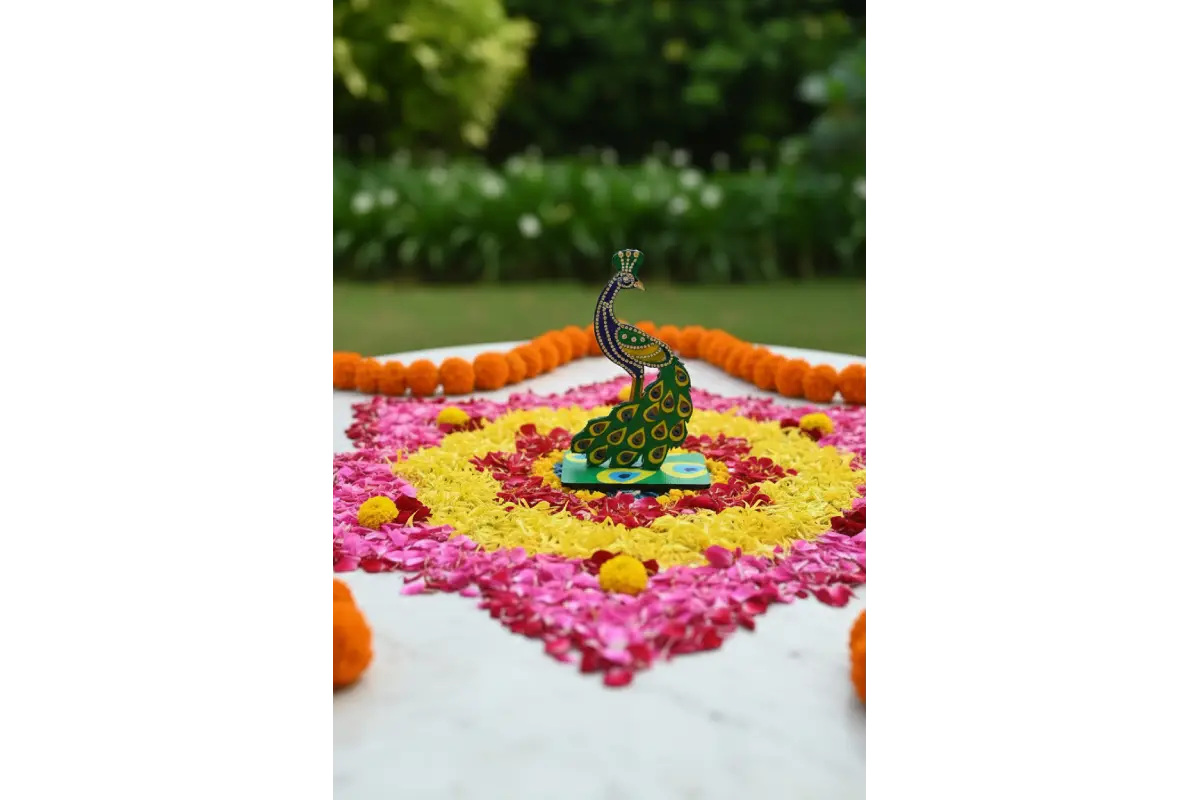 Peacock Plate Decor for Engagement CeremonY