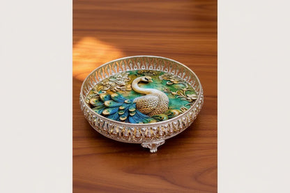 German Silver Pichwai Tray - Puja Celebrations