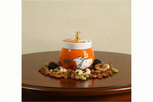Pichwai Print Gift Jar - Puja Celebrations