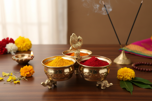 Plated Kumkum Holder - Puja Celebrations